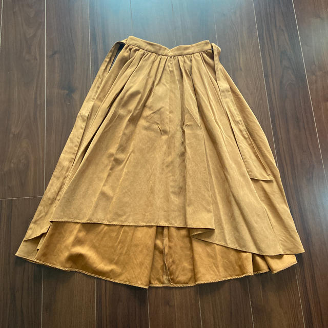 INGNI(イング)のサッシュ付き シャーリング ミディースカート ブラウン レディースのスカート(ひざ丈スカート)の商品写真