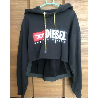 ディーゼル(DIESEL)のディーゼル DIESEL　レディース　パーカー　黒　Ｍ　ミニ丈　裏起毛(パーカー)