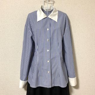 ニジュウサンク(23区)の【良品】23区 ストライプ コットンシャツ(シャツ/ブラウス(長袖/七分))