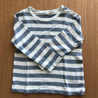 ムジルシリョウヒン(MUJI (無印良品))のMikan様☆無印良品　ボーダー長袖Tシャツ2枚セット　グレー　110(Tシャツ/カットソー)