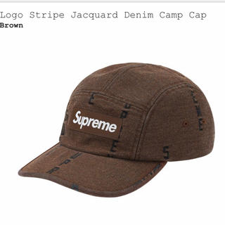 シュプリーム(Supreme)のLogo stripe jacpuard denim Camp Cap(キャップ)