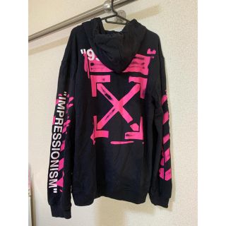 オフホワイト(OFF-WHITE)のパーカー　ブラック×ピンク　☆まりも様用(パーカー)