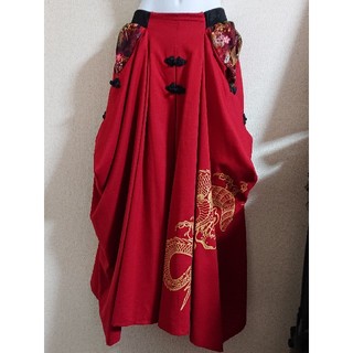 QF 袴スカート 赤
