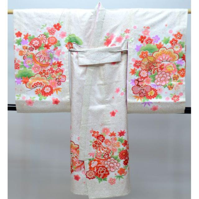 お宮参り 産着 正絹 のしめ 女児 着物 豪華絢爛 刺繍 綸子地 NO29030-