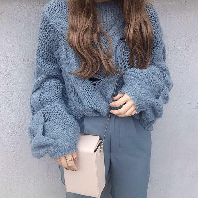 SNIDEL(スナイデル)の！！新品！！le.ema  iceblue knit💕 レディースのトップス(ニット/セーター)の商品写真