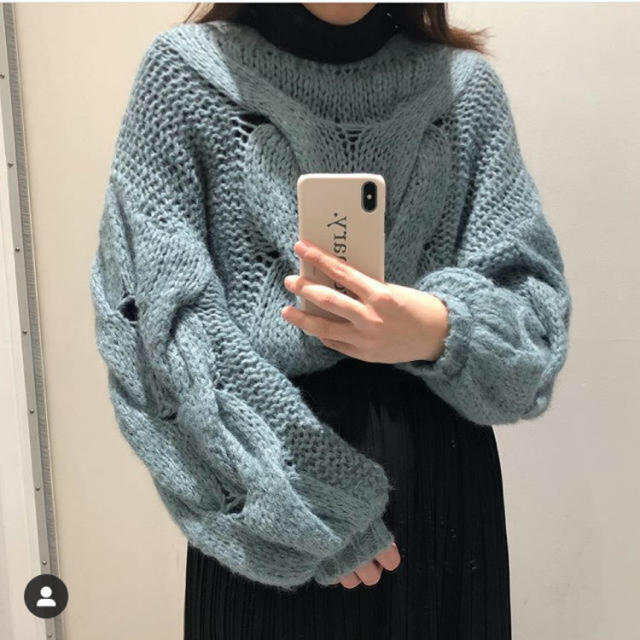 SNIDEL(スナイデル)の！！新品！！le.ema  iceblue knit💕 レディースのトップス(ニット/セーター)の商品写真