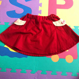 ムージョンジョン(mou jon jon)の子供服、サイズ95,女の子用スカート、赤色、ムージョンジョン (スカート)