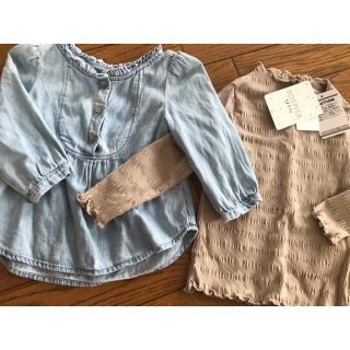 ベビーギャップ(babyGAP)のベビーGAP デニムブラウス birthday フリルトップス(シャツ/カットソー)