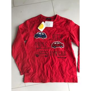 ムージョンジョン(mou jon jon)のロンT 赤　130 新品　車　moujonjon ムージョンジョン(Tシャツ/カットソー)
