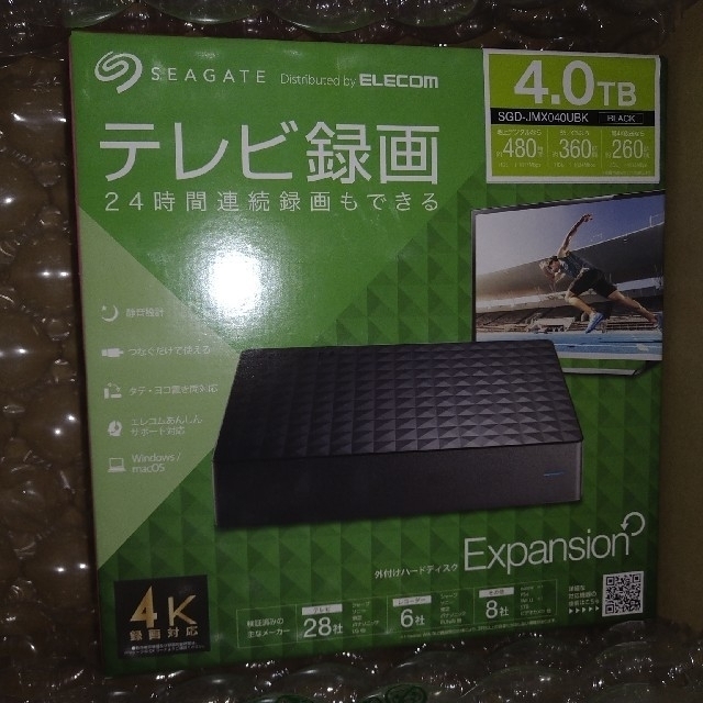 【新品】SGD-JMX040UBK Seagate 外付けHDD 4.0TBスマホ/家電/カメラ