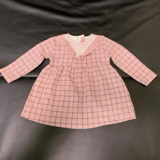 ザラキッズ(ZARA KIDS)のZARA、ザラ、ザラキッズ、ベビー、チェック、格子柄、ワンピース、ピンク、74(ワンピース)