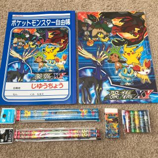 ポケモン(ポケモン)の【新品】ポケモン 書き方鉛筆 B 下敷き 等 文具6点セット(鉛筆)