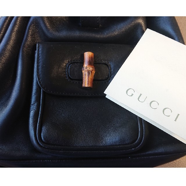 Gucci(グッチ)のGUCCI バンブー ミニリュック 黒 レディースのバッグ(リュック/バックパック)の商品写真