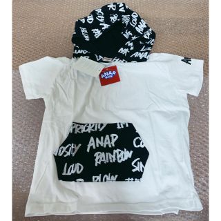 アナップキッズ(ANAP Kids)の値下げ【新品未使用】総柄フーディーTシャツ(ＡＮＡＰ)(Tシャツ/カットソー)