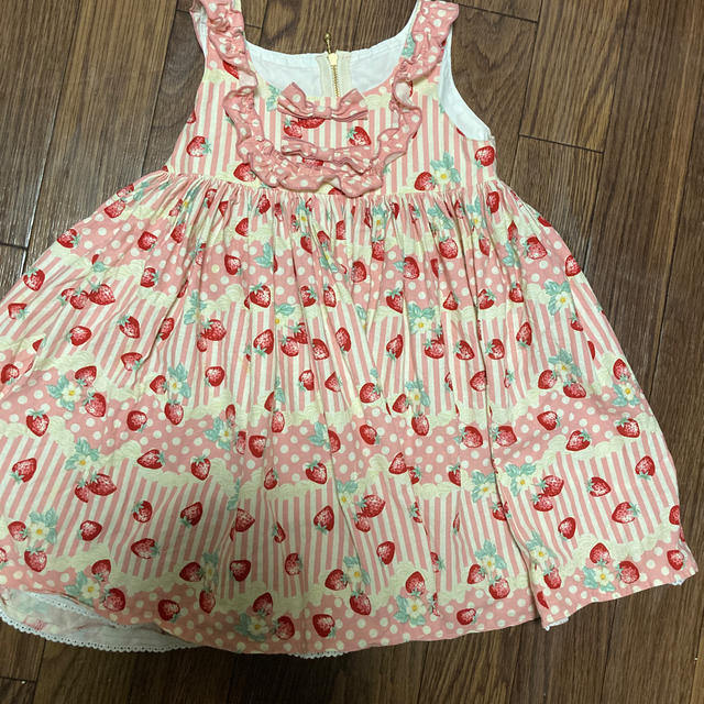 ハンドメイド子供服ワンピースサイズ110 キッズ/ベビー/マタニティのキッズ服女の子用(90cm~)(ワンピース)の商品写真