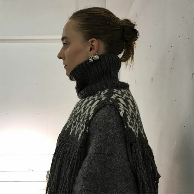 HYKE - HYKE 2020AW フリンジニットタートルベスト BALCKの通販 by