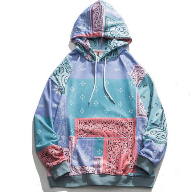 パーカーL バンダナパーカー　BANDANA HOODIES ペイズリー