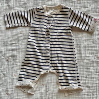 プチバトー(PETIT BATEAU)のpetit bateau  ロンパース　カバーオール　プチバトー(カバーオール)