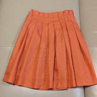 オレンジ フレアスカート(ひざ丈スカート)