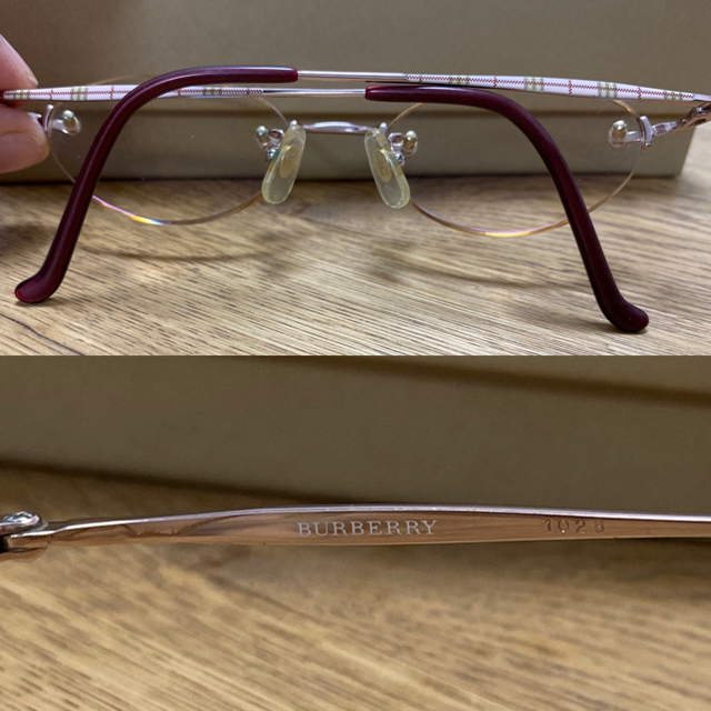 BURBERRY(バーバリー)のバーバリー　フチなし眼鏡　度なし　カラーレンズ レディースのファッション小物(サングラス/メガネ)の商品写真