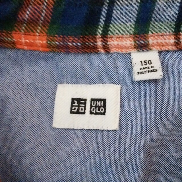 UNIQLO(ユニクロ)のあき様専用　UNIQLO　ネルシャツ150 キッズ/ベビー/マタニティのキッズ服男の子用(90cm~)(ブラウス)の商品写真