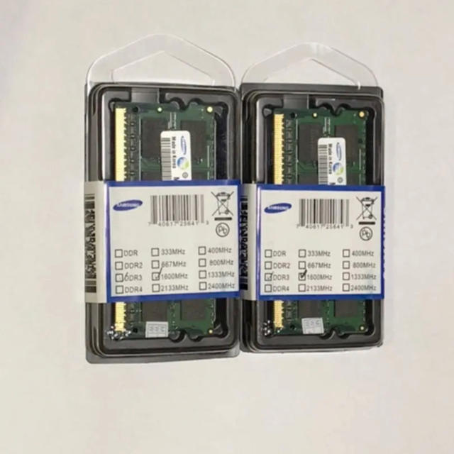 Samsung新品 DDR3L 8gbx2枚1600PC3L-12800S