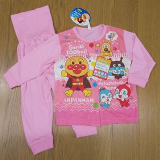 アンパンマン(アンパンマン)の【新品】アンパンマンパジャマ 上下セット 90 女の子 ピンク(パジャマ)