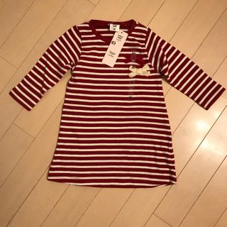 アカチャンホンポ(アカチャンホンポ)の【おまみ様専用】ガールズ　ボーダーワンピース(Tシャツ/カットソー)