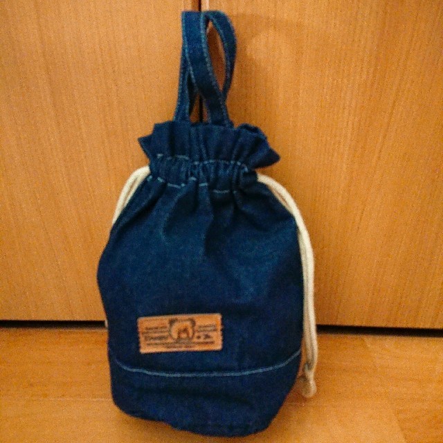生駒高原 デニム地手提げ巾着 レディースのファッション小物(ポーチ)の商品写真