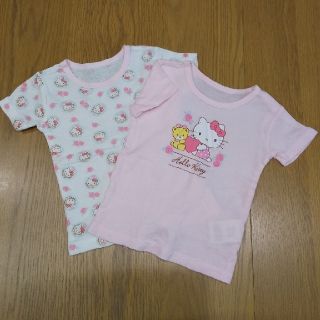 ハローキティ(ハローキティ)の【未使用】ハローキティ 半袖メッシュインナー 2枚セット 80 女の子(肌着/下着)