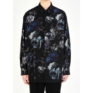 ラッドミュージシャン(LAD MUSICIAN)のLAD MUSICIAN  FLOWER SKULL BIG SHIRT ブルー(シャツ)