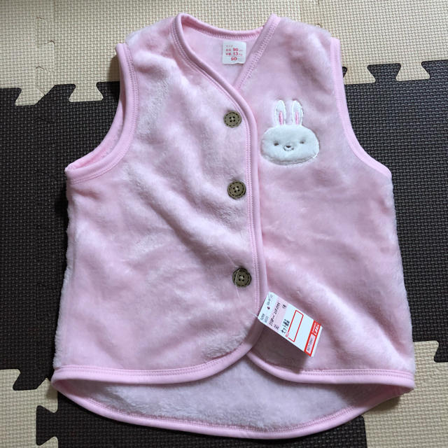 しまむら(シマムラ)の新品未使用 100 スリーパー ベスト うさぎ キッズ/ベビー/マタニティのキッズ服女の子用(90cm~)(パジャマ)の商品写真