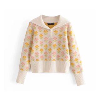 ザラ(ZARA)の🍁秋新作🍁2481◆フラワー 花柄 ニット セーター(ニット/セーター)