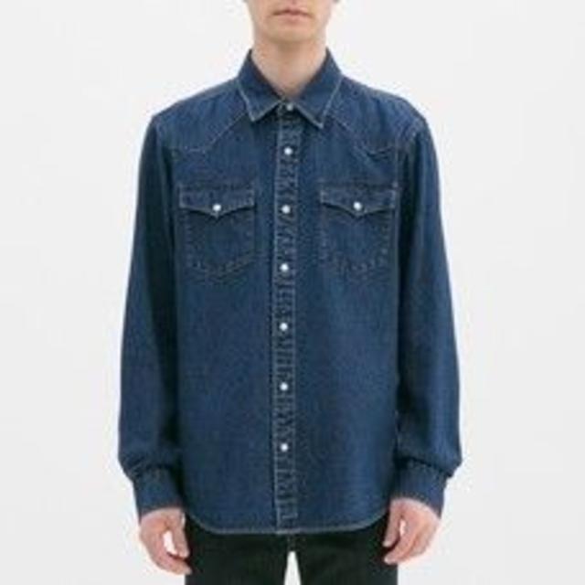 GU ブルーデニムシャツ 長袖 暑く 2ポケット GU ブルーデニムシャツ 長袖 暑く 2ポケット