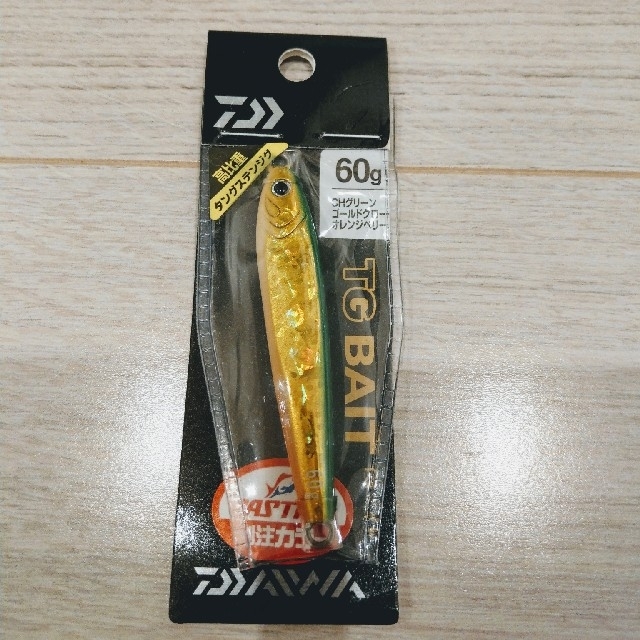 DAIWA(ダイワ)のダイワ　 TGベイト　60g　 グリーンゴールドグローオレンジベリー スポーツ/アウトドアのフィッシング(ルアー用品)の商品写真