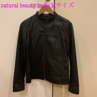 ナチュラルビューティーベーシック(NATURAL BEAUTY BASIC)のライダース　シングル　ブラック　ラム革　Mサイズ　革ジャン(ライダースジャケット)