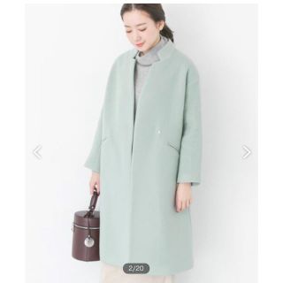 アーバンリサーチ(URBAN RESEARCH)の♡未使用品♡ URBAN RESEARCH プチスタンドコート MINT(ロングコート)