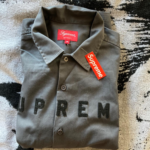 Supreme 2-Tone Work Shirt Dark Grey L 美品