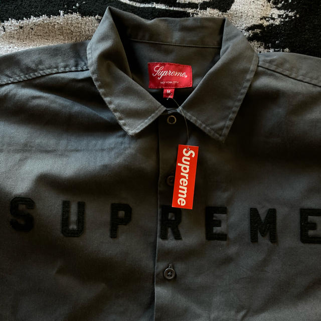 Supreme 2-Tone Work Shirt Dark Grey L 美品