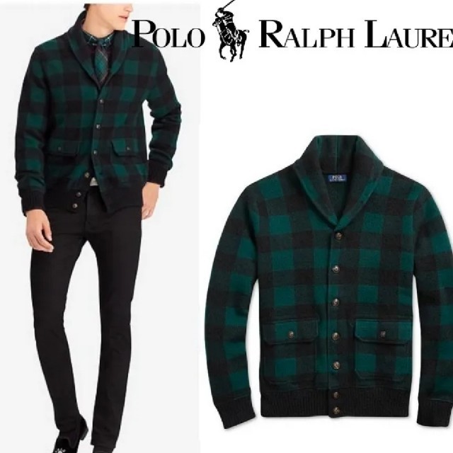 POLO RALPH LAUREN(ポロラルフローレン)のラルフローレンウールチェックカーディガン メンズのトップス(ニット/セーター)の商品写真