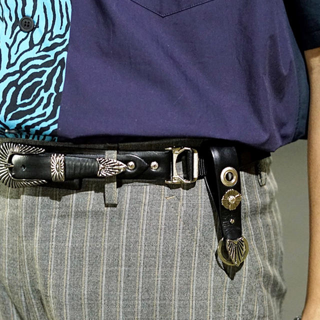 TOGA VIRILIS 20ssレザー ナイロン キーリング付きベルト | www