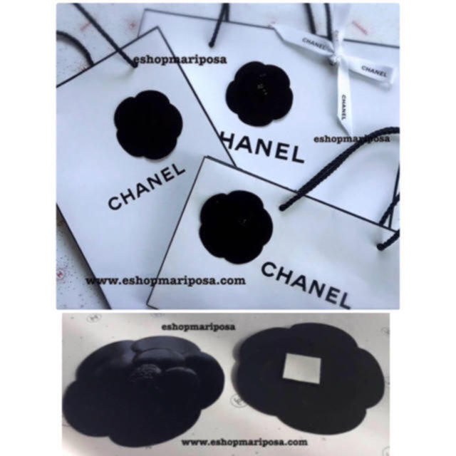 CHANEL(シャネル)のシャネルリボン🎀 2m & 黒艶カメリアシール セット ブルー ドゥ シャネル インテリア/住まい/日用品のオフィス用品(ラッピング/包装)の商品写真