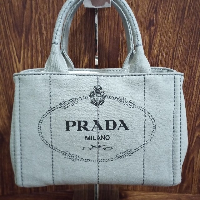 PRADA プラダ カナパ トートバッグ デニム　ヌーベグレー