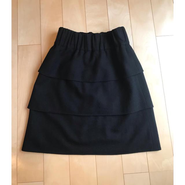 pour la frime(プーラフリーム)のプーラフリーム　黒スカート レディースのスカート(ひざ丈スカート)の商品写真
