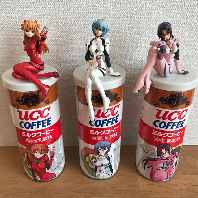 UCC(ユーシーシー)のUCC 缶コーヒー　エヴァンゲリオン　コラボ　フィギュア　アスカ　レイ　マリ エンタメ/ホビーのフィギュア(アニメ/ゲーム)の商品写真