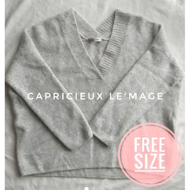 CAPRICIEUX LE'MAGE(カプリシューレマージュ)のCAPRICIEUX LE'MAGE　モチモチヤクVプルオーバーニット　美品 レディースのトップス(ニット/セーター)の商品写真