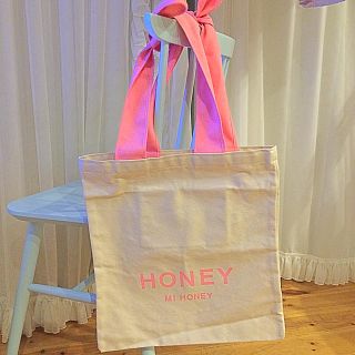 ハニーミーハニー(Honey mi Honey)のリボンキャンパストートバッグ(トートバッグ)