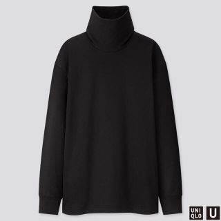 ユニクロ(UNIQLO)のUNIQLO ユニクロU タートルネックT 09BLACK XL(Tシャツ/カットソー(七分/長袖))