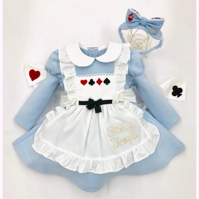 キッズ服女の子用(90cm~)新品　シャーリーテンプル　アリスエプロンワンピース　110　カチューム　トドラー