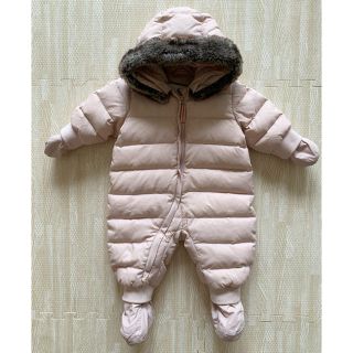 プチバトー(PETIT BATEAU)のお値下げ プチバトーのダウン オーバーオール ジャンプスーツ 6m 67cm(ジャケット/コート)